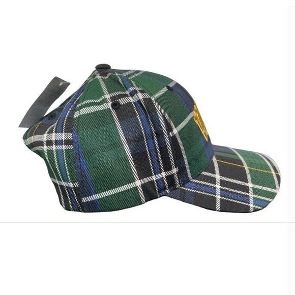 Vans Logo Structured Jockey Hat 6-Panel Green Plaid Unisex OS Curved Bill NWT - Picture 3 of 8
